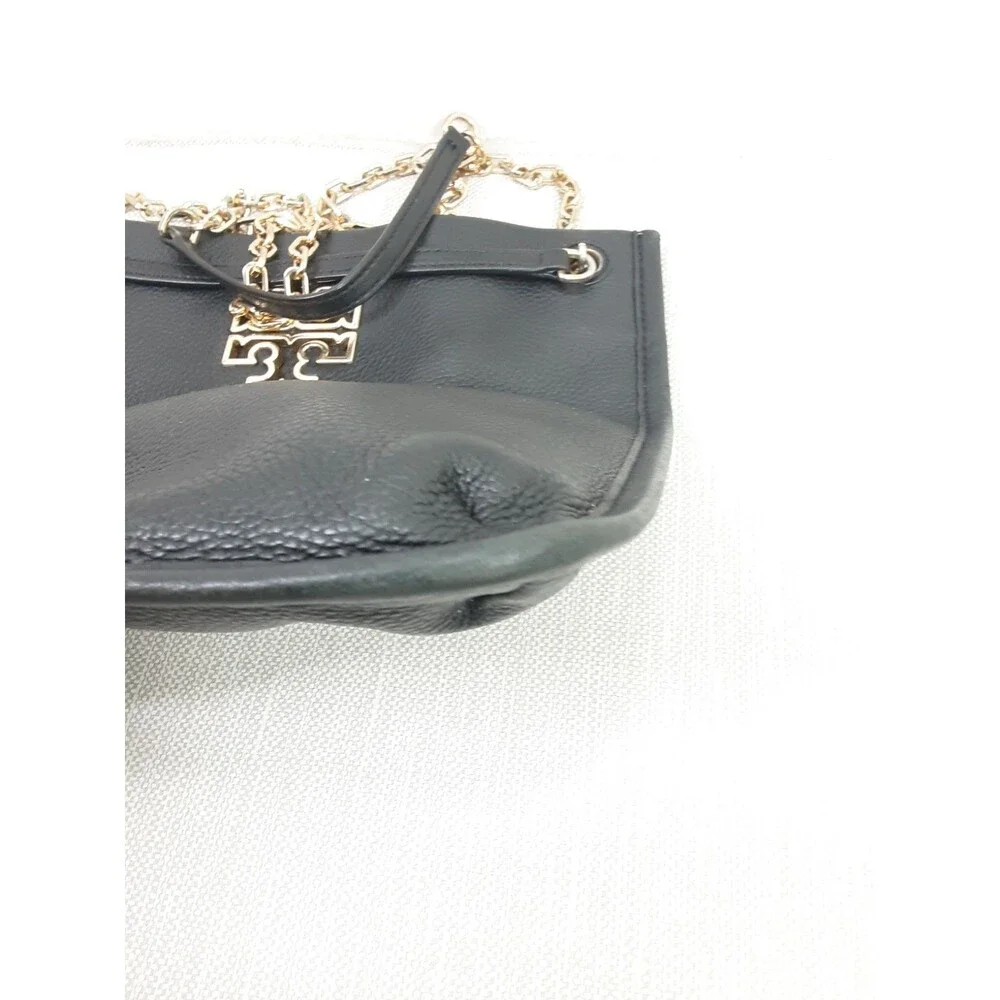 Tory Burch Black Pebbled Leather Crossbody Bag Shoulder Handbag Convertible